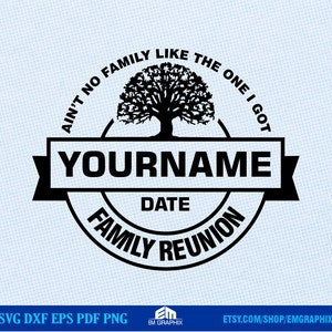 Family Reunion Svg, Ain&#39;t No Family Like the One I Got, Reunion Shirt, Custom Family Name Svg Png, Cut Files for Cricut Silhouette