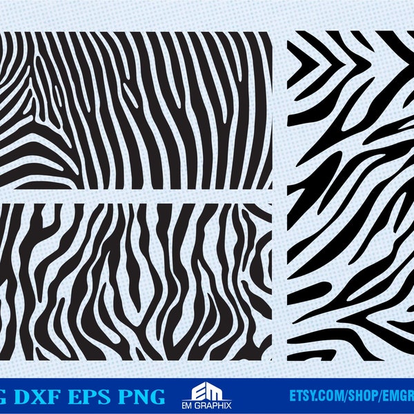 Zebra Pattern svg, Animal Prints Svg File, Zebra stripes, Pattern svg, dxf, png,  Zebra Pattern Vector Cut files for Silhouette and Cricut