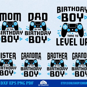Birthday Boy SVG, Video Game Birthday Matching Family Shirts - Dad, Mom, Grandma, Grandpa, Sister, Brother, Birthday Boy SVG Png Download