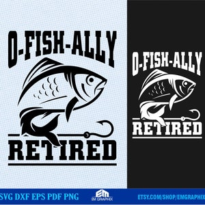 O poisson allié à la retraite SVG, pêche retraite Png Dxf coupe fichier, graphiques drôles de retraite, conception DTF
