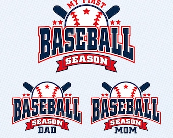 Mi primera temporada de béisbol (archivo SVG), diseño para camisetas familiares, archivo de corte para ligas infantiles (descarga digital)