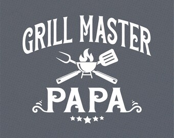 Diseño de camiseta "Papá Maestro de la Parrilla" SVG / Divertido SVG para Papá Barbacoa / Camiseta para el Día del Padre / PNG de Maestro de la Parrilla / Archivo de corte Cricut para Amante de la Barbacoa Retro