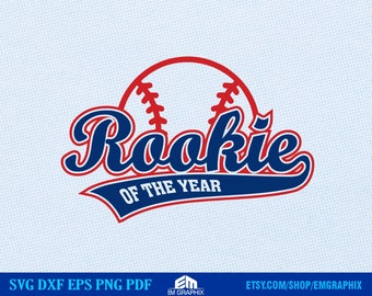Rookie of the Year SVG: Baseball Birthday Shirt Svg, Png Design (Digital Cut Files)