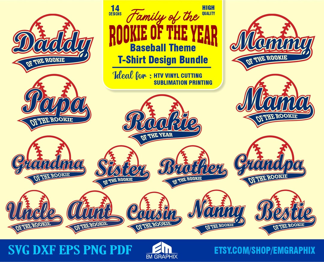 Rookie of the Year First Birthday Baseball SVG Bundle (digital Cut ...