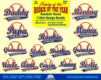 Paquete SVG de béisbol para el primer cumpleaños del Novato del Año (archivos de corte digital)