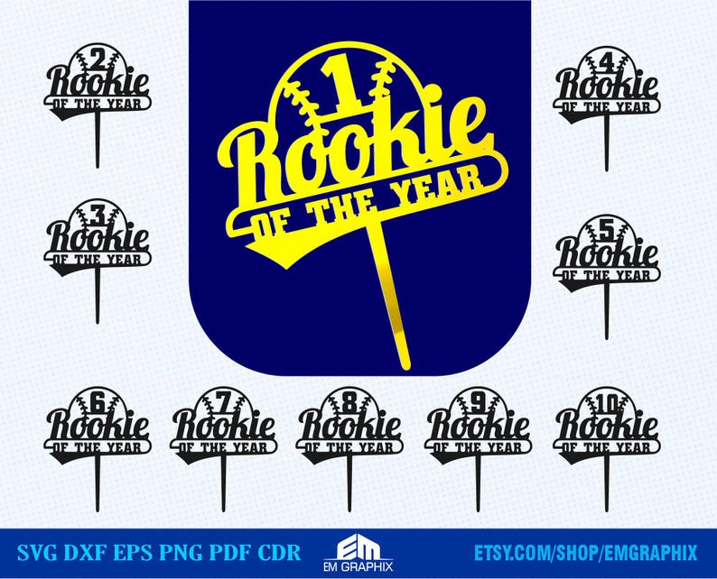 Baseball Birthday Cake Topper SVG | Rookie of the Year Cake Topper ...