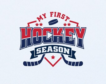 Mi primera temporada de hockey SVG PNG / Diseño de camiseta de hockey para niños / Camiseta familiar de la liga infantil / Descarga digital de la temporada de hockey