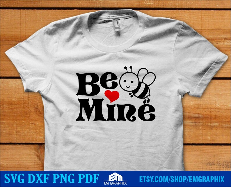 Be Mine Valentine's Day Bee Retro SVG: Shirt Design Cut File (digital ...