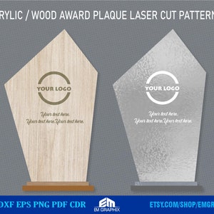 Acrylic Plaque award shape SVG laser cut pattern | Glowforge files, Trophy files, SVG Personalized gifts | Instant download Svg Dxf Eps Cdr