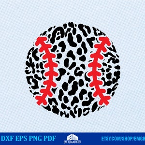 Baseball Ball with Leopard Pattern | Baseball SVG | Baseball Leopard Png SVG for Cricut, Silhouette, Laser Machines
