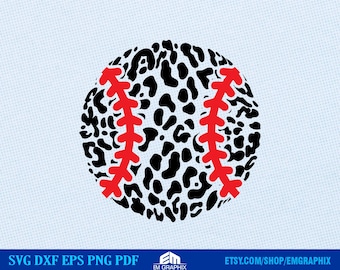 Baseball Ball with Leopard Pattern | Baseball SVG | Baseball Leopard Png SVG for Cricut, Silhouette, Laser Machines