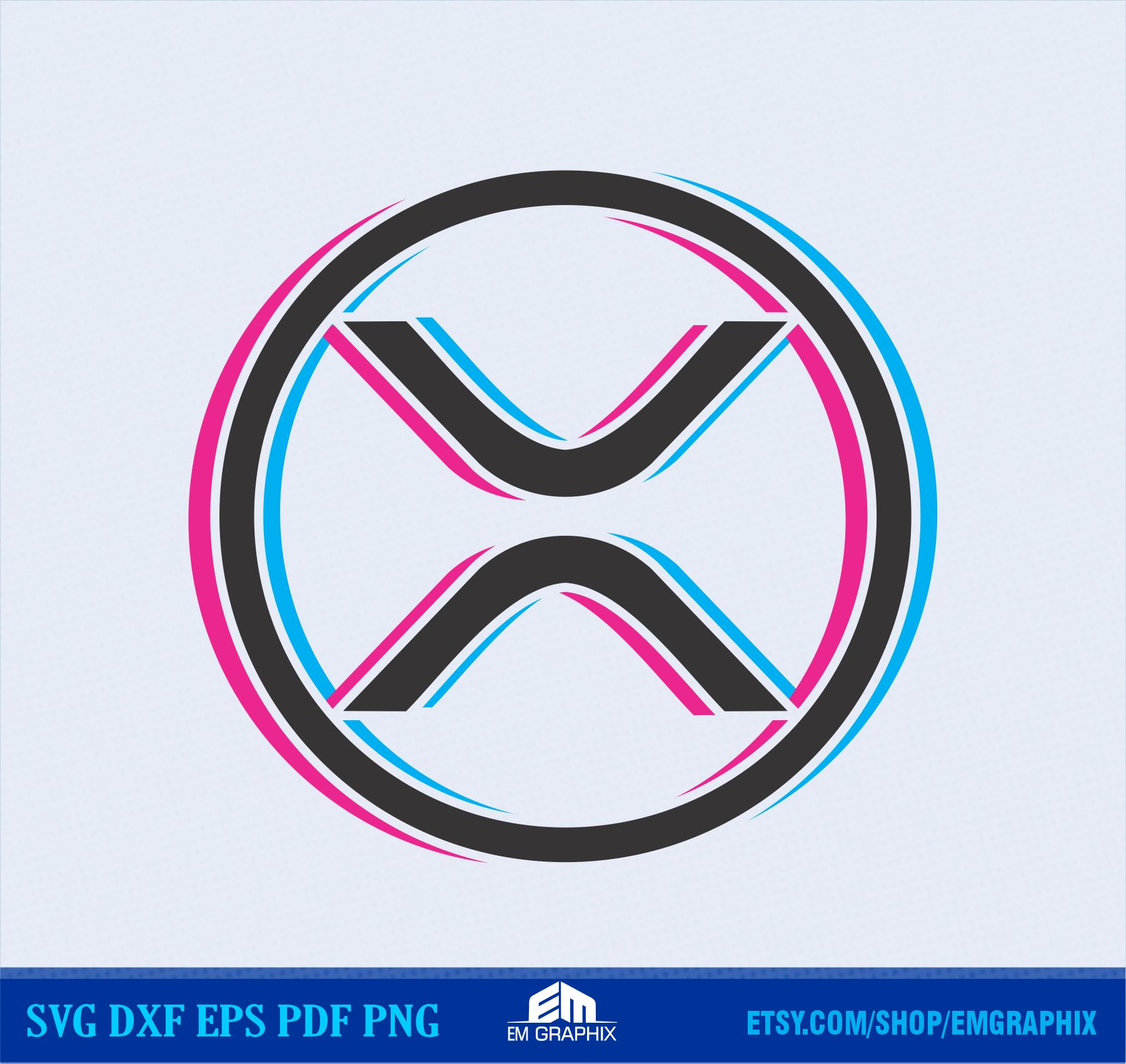 XRP リップル SVG: シアン マゼンタ 暗号ロゴ (デジタルダウンロード) - Etsy 日本