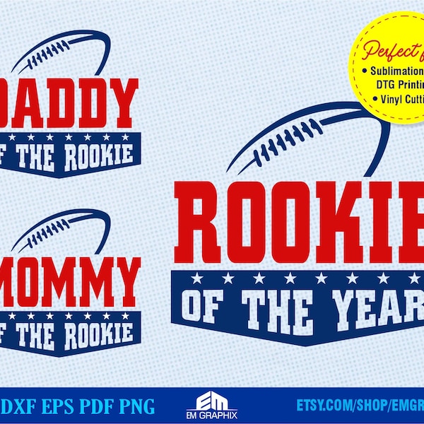 Football Rookie Birthday SVG| Football Family Matching Shirts - Mommy and Daddy of the Rookie, Birthday Svg Png Cut Sublimation Files