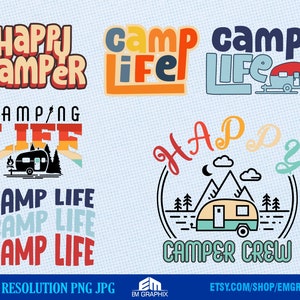 Camping PNG | Camping Quotes Sublimation Bundle