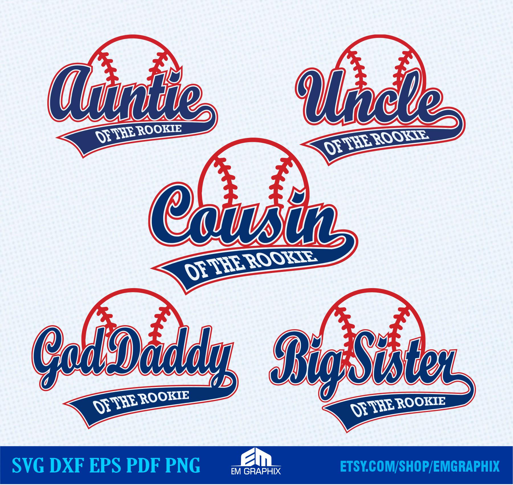 Rookie of the Year Baseball Family SVG Bundle (digital Files) - Etsy