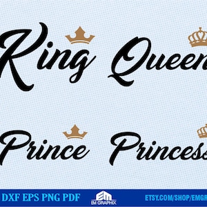 Royal Family Design Svg | Family shirts Svg - King Queen Prince Princess | High Quality cut and  Sublimation Files - Svg Dxf Png, Cricut