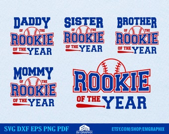 Family Matching Outfit design for Baseball Theme First Birthday Party | Family of Rookie of the Year SVG Bundle