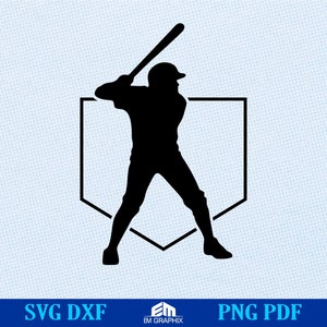 Baseball Player Home Plate Svg Png | Softball Svg | Baseball Clipart, Dxf Png Pdf Vector, Cut Files for Cricut Silhouette