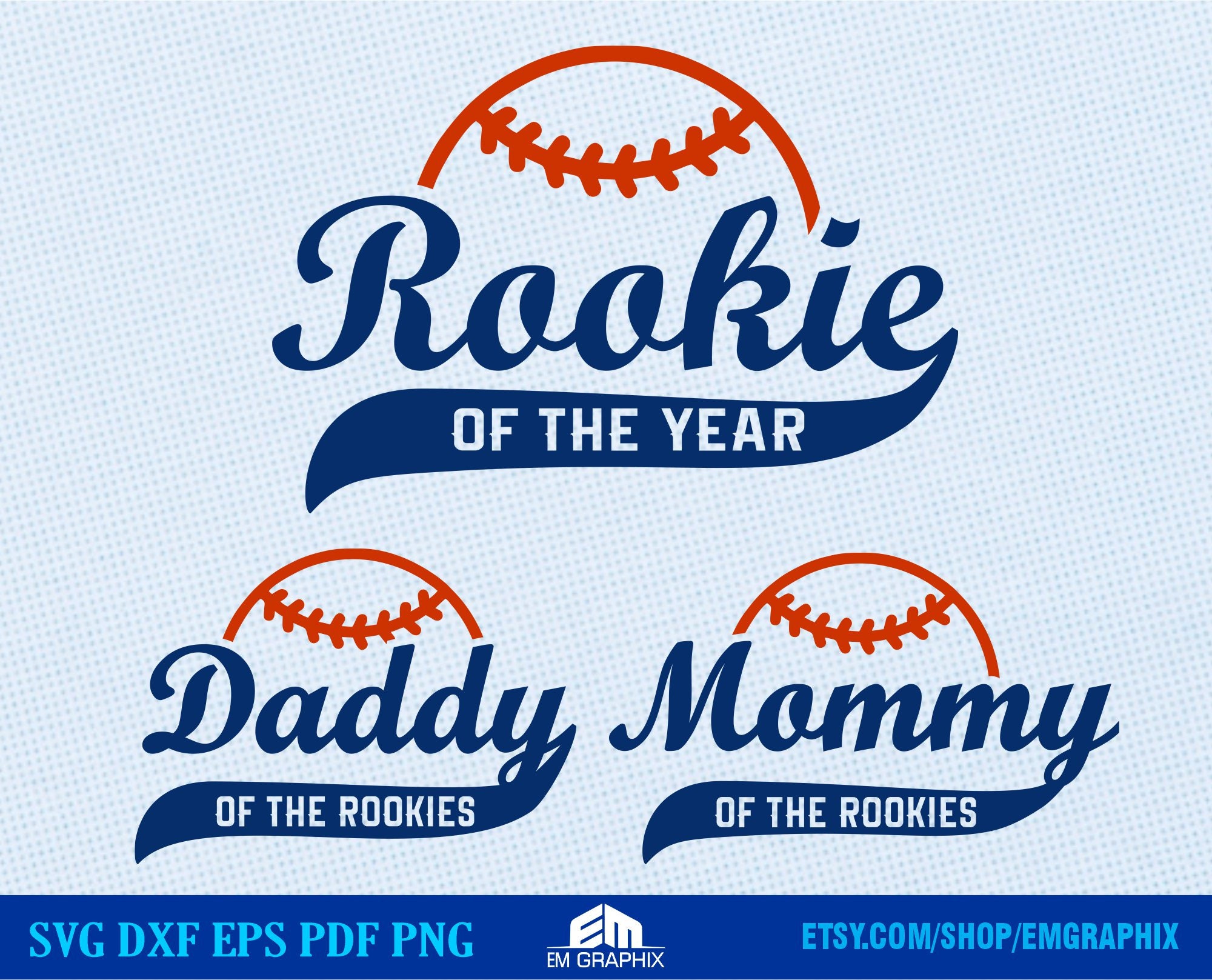 Rookie of the Year SVG Bundle: Baseball Family Matching Shirts (digital ...