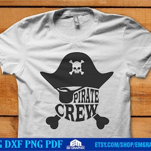 Piraten Crew SVG, PiratengrafikSvg Dxf EP Png-Dateien für Cricut, Silhouette, Vektor Clipart, Plotterdatei, Piratengesicht Typografie Kunst