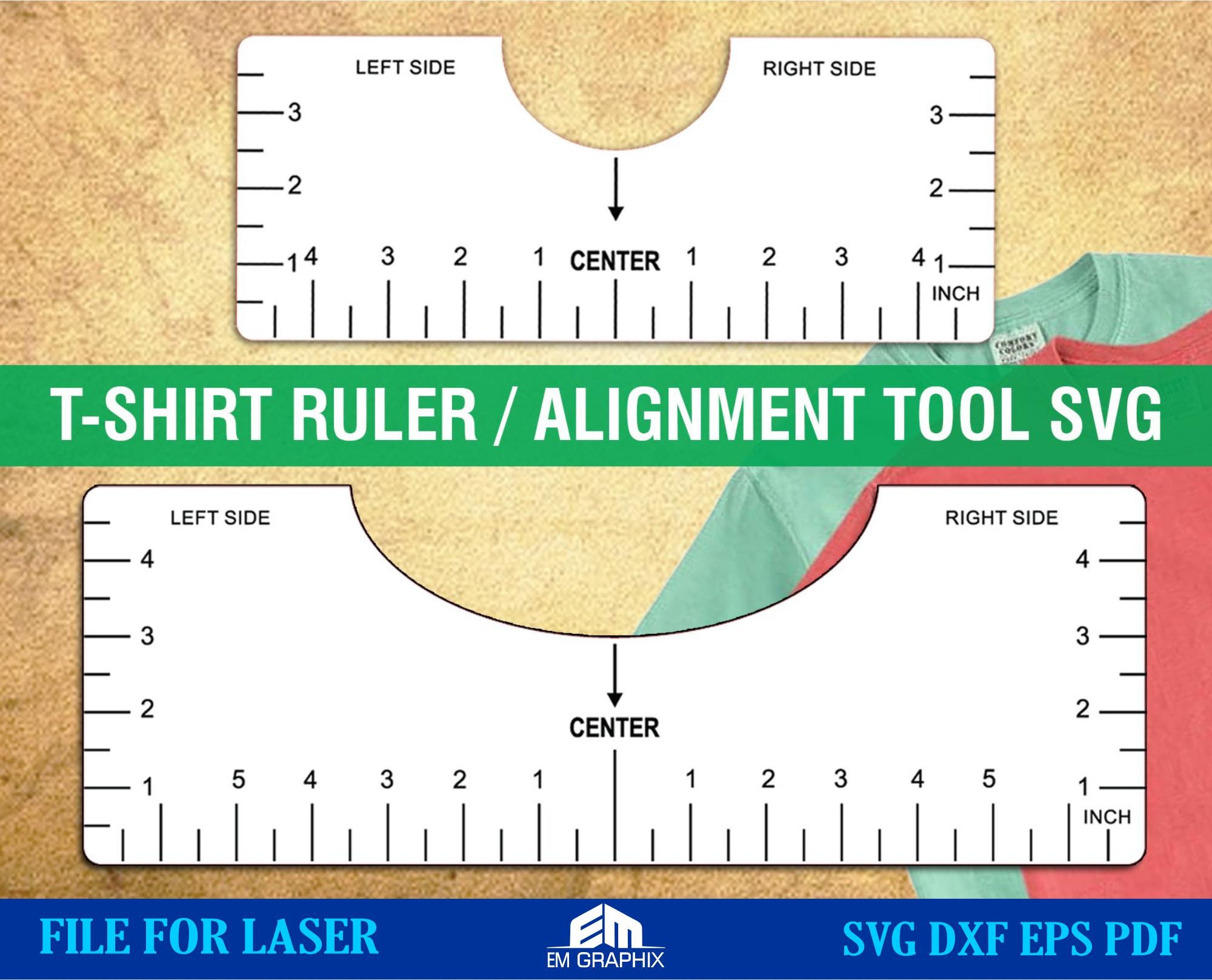 SVG Tshirt Ruler, Printable, T shirt ALIGNMENT, Design Placement Tool  Centering Tool, T shirt Center, Svg Cut Files Svg Dxf Laser Glowforge