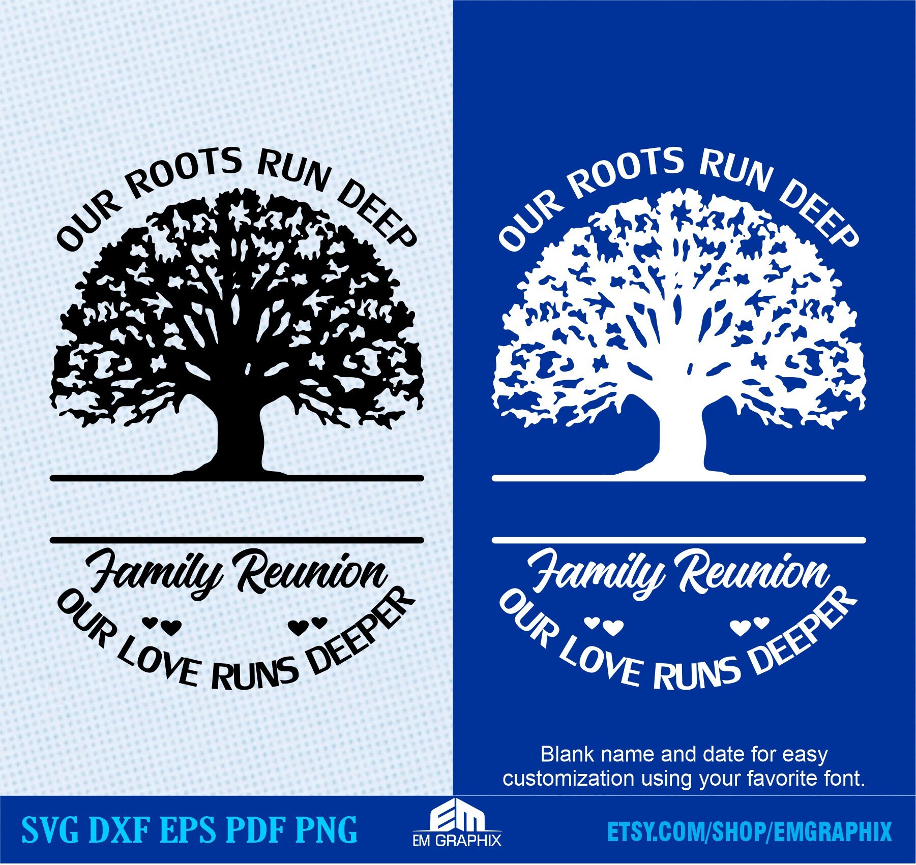 Family Reunion Tree SVG: Custom Name T-shirt Design (digital Download ...
