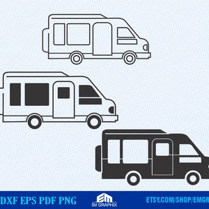 Camper Van SVG | Camper Van Clipart | Van Life SVG | Camper Van Silhouette, Line art, Svg Files for Cricut, Cut Files