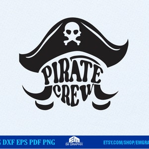 Pirate Crew SVG Png Dxf | Pirate Woman Vector, Lady Pirate Typography Art - Cut Files for Cricut,  Silhouette, Decal file