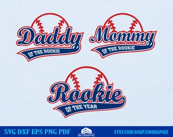 Novato del Año Svg, Mamá del Novato Svg, Papá del Novato, Camiseta Familiar de Cumpleaños Svg Dxf Png, DTF, Sublimación, Archivos de Corte