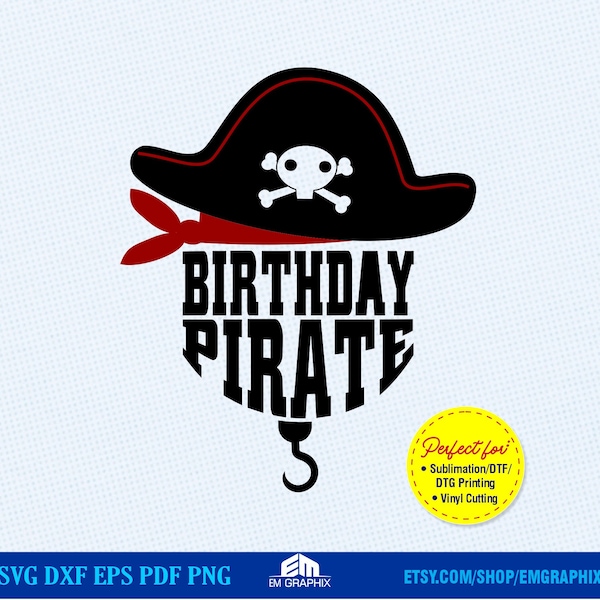 Birthday Pirate SVG, 1st Birthday Svg | Ahoy Matey! DIY Pirate-Themed Birthday Shirt for kids| Pirate Party Decorations | Digital Download