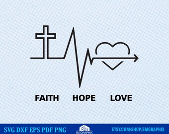 Glaube Hoffnung Liebe SVG: Christliche Familie Zitat (Digitaler Download)