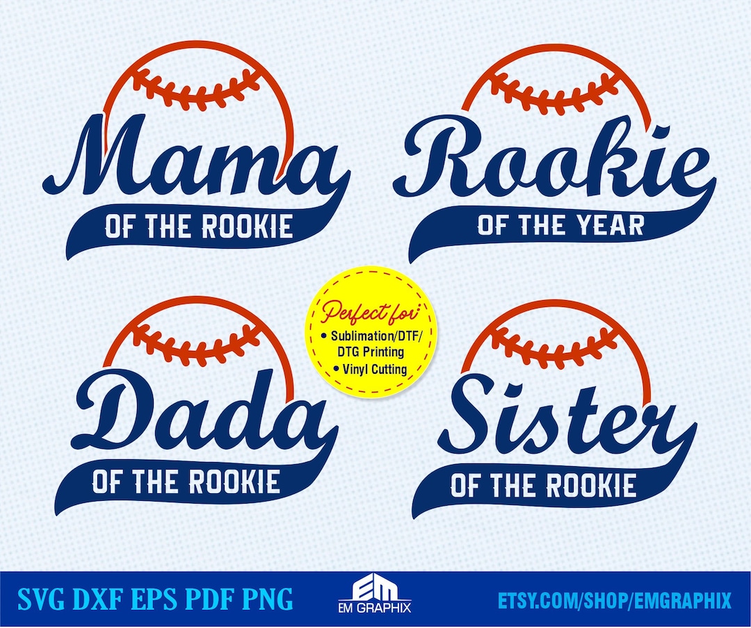 Rookie of the Year Baseball Family SVG Set (digital Files) - Etsy