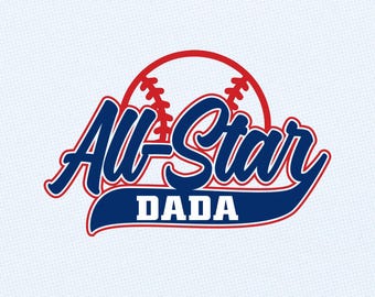 SVG de la estrella del béisbol Dada: Camiseta a juego para toda la familia (archivos de corte digital)