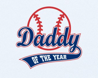 SVG Papá del Año / Diseño de Camiseta para Papá Béisbol / SVG Papá Deportivo / Archivo de Corte Cricut / PNG DXF DXF / SVG del Día del Padre