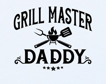 Diseño de camiseta "Papá Maestro de la Parrilla" SVG / Divertido SVG para Papá Barbacoa / Camiseta para el Día del Padre / PNG "Maestro de la Parrilla" / Archivo de corte Cricut para Amante de la Barbacoa Retro