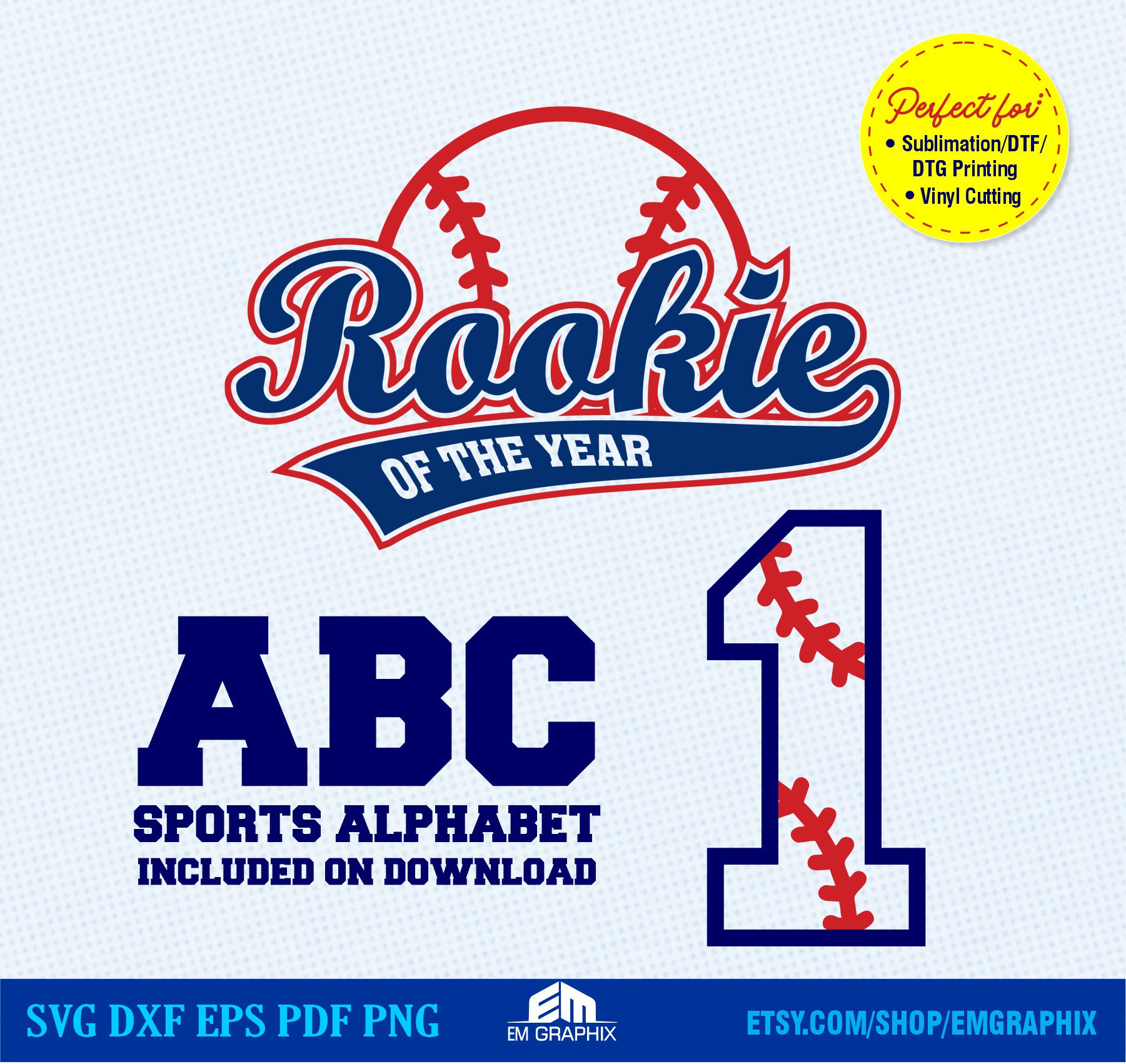Rookie of the Year First Birthday SVG: Baseball Shirt Design, Softball ...