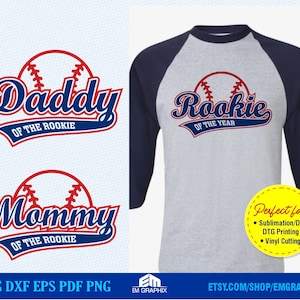 Rookie of the Year Svg |  Matching Shirt Designs for Rookie of the Year, Mommy of rookie, and Daddy of rookie SVG PNG