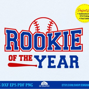 Rookie of the Year SVG, Baseball SVG, Birthday Shirt, Birthday Boy Svg, Digital Cut Files - Svg Dxf Eps Png, Sublimation File