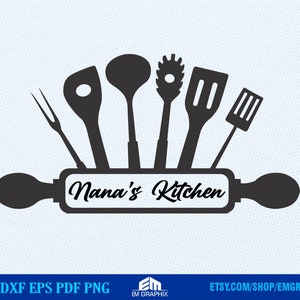 Cuisine Split monogramme SVG | Cuisine Split Frame Svg Png Dxf Eps Png couper des fichiers pour Cameo, Cricut