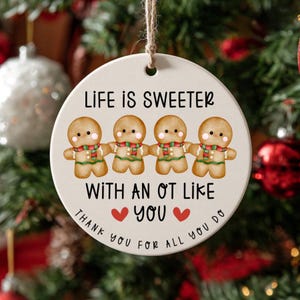 Lebkuchen Mann Ergotherapeut Ornament, Danke Geschenk für schulische OT, Kindertherapie Weihnachtsandenken Ornament
