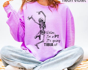 Grappig PT Rehab-shirt, Comfort Colors Sweatshirt voor fysiotherapeut, Anatomy Pun Joke Shirt voor DPT