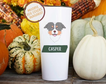 Vaso personalizado de pastor australiano: Vaso de café personalizado con diseño de perro