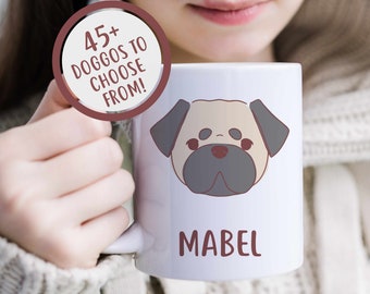 Custom Pug Mug, Dog Dad Gift, Personalized Coffee Mug, Pug Mom Mug