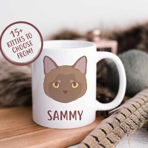 11 oz Custom Burmese Cat Mug, Cat Mom Gift, Personalized Coffee Mug, Cat Lover Mug