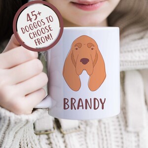 Personalized Bloodhound Mug, Dog Dad Gift, Custom Coffee Mug, Bloodhound Mom Mug