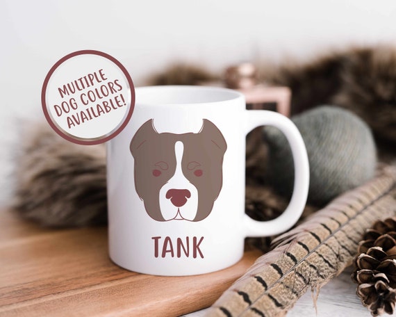 Pit Bull Mug, American Pit Bull Gifts, Dog Mom, Dog Dad, Personalized Dog Mug, Dog Face Mug, Custom Dog Mug, Sympathy Gift Loss Of Pet