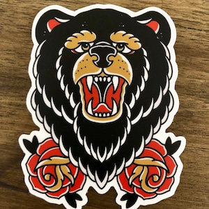 Traditional Bear vinyl sticker