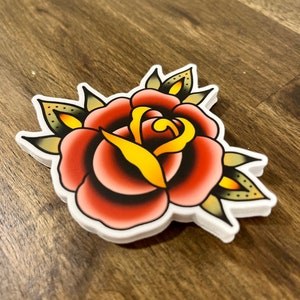 Traditional rose vinyl sticker