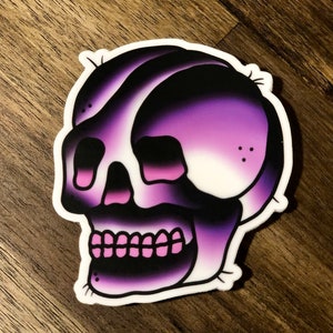 Traditional skull vinyl sticker
