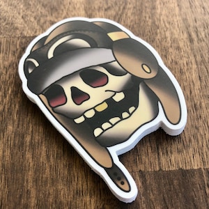 Traditional dead pilot premium vinyl 3” sticker